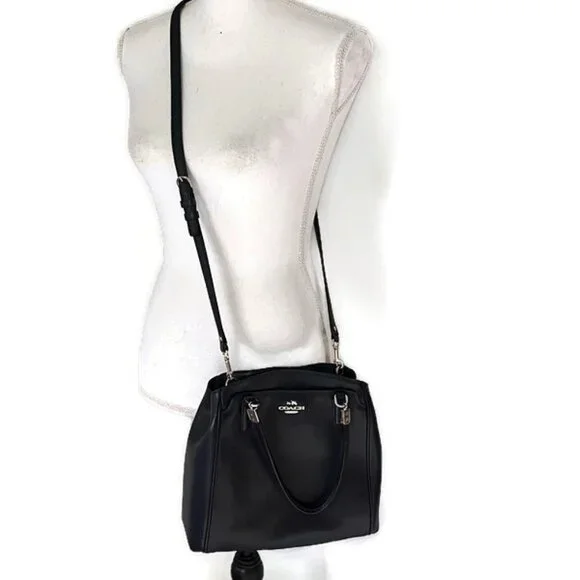 Coach F34663 Minetta Leather Handbag Satchel Midnight Blue Navy Crossbody Purse - Picture 6 of 10